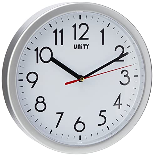 Unity Wanduhr, Hastings, Silent Sweep, Modern, Silber, 22 cm von Unity