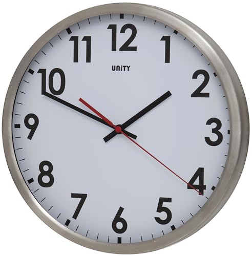 Unity-Wanduhr, Gairn, Silent Sweep, Weiß und Silber, 30 cm Unity-Wanduhr, Gairn, Silent Sweep, Weiß und Silber, 30 cm von Unity