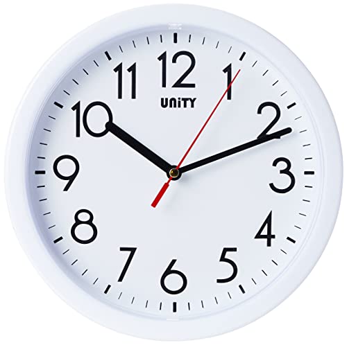 UNITY UNSW630 Hastings Wanduhr, 22 x 22 x 5 cm, Silent Sweep, Weiß von Unity