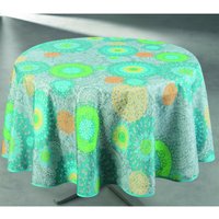 Bedruckte fleckenabweisende Tischdecke evan blau rund 160 cm - bleu Bedruckte fleckenabweisende Tischdecke evan blau rund 160 cm - bleu von UNIVERS DECOR