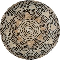 Univers Decor - Runder Teppich aus Jute mit dem Motiv 2 Livin Durchmesser 120 cm Atmosphera - Jute von UNIVERS DECOR