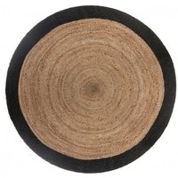 Runder Teppich aus Jute mit schwarzem oder weißem Rand Durchmesser 120 cm Atmosphera - Schwarz von UNIVERS DECOR