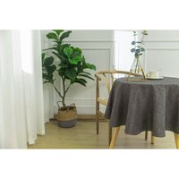 Tischdecke fleckabweisend einfarbig anthrazit rund 160 cm - Gris von UNIVERS DECOR