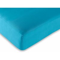 Univers Decor - Spannbettlaken 100% Baumwolle/57 Fäden/cm² - 160 x 200 cm - Türkis - Turquoise von UNIVERS DECOR