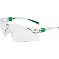 Univet - Schutzbrille 506 up en 166, en 170 Bügel weiß grün, Scheibe klar Polycarbonat von UNIVET