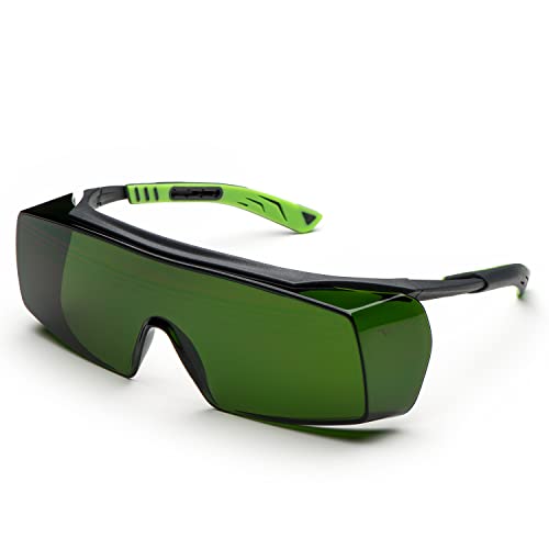 UNIVET | 5X7 Welding 3, Arbeitsschutzbrille, Schweißen, Überlagerungsbrille, 5X7, schweißresistente Gläser, (EN166, EN169 und EN175) Rotguss/Grün von UNIVET