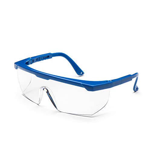UNIVET | 511H Kinder Klar, Arbeitsschutzbrille, überlappend mit Brille, kratzfest, leichte und widerstandsfähige Gläser, Größe SMALL, (EN166, EN170) Hellblau von UNIVET