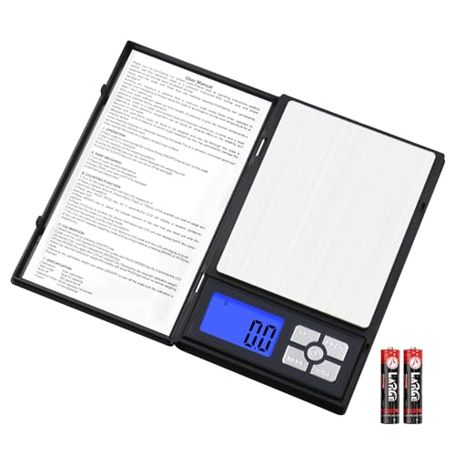 UNIWEIGH 2kg 0.1g Digitale Küchenwaage zum Abnehmen,Tragbare Miniwaage Gramm und Unze mit Tara,Hintergrundbeleuchtung,LCD,Kleine Lebensmittelwaage für Kräuter,Gewürze,Schmuck,Gold,Kaffee, Kochen von UNIWEIGH