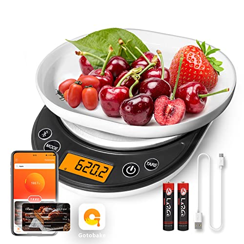UNIWEIGH Digitale Küchenwaage 6.6lb/3kg, elektronische Kochwaage mit USB-Ladekabel, Gramm und Unzen Waage zum Backen, Abnehmen, Zutaten, Zubereitung von Mahlzeiten, Diät. von UNIWEIGH