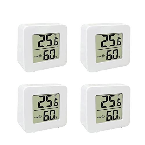 4er Set Digital Thermometer für Innenräume, LCD Hygrometer & Thermometer, Hochpräzises Sensor Feuchtemessgerät Temperatur Monitor Raumthermometer von UNKCEST