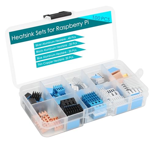 MazerPi 4 Kühlkörper, MazerPi Raspberry Pi Kühlkörper-Set, Aluminium, Kupfer-Kühlkörper mit 3M 8810 Thermopad für Raspberry Pi 4 Modell B / 3B + / 3B / 2B, 104 Stück MazerPi 4 Kühlkörper, MazerPi Raspberry Pi Kühlkörper-Set, Aluminium, Kupfer-Kühlkörper mit 3M 8810 Thermopad für Raspberry Pi 4 Modell B / 3B + / 3B / 2B, 104 Stück von UNKNOWN