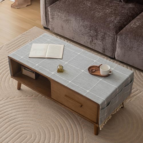 UNNESTAR Waterproof Table Cloth – Decorative Dustproof Table Covers for Coffee Table, Bureau, Cabinet with Classic Geometric Patterns von UNNESTAR