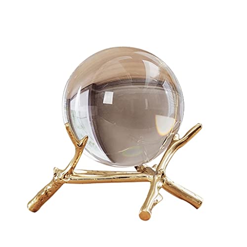 UNNS Ball der Wahrsager Kristallkugel Ornament Klar weiße Kristallkugel mit Messingstand for Wohnkultur, Party Festlichkeit Kristallkugeln-Dekor (Color : A) von UNNS