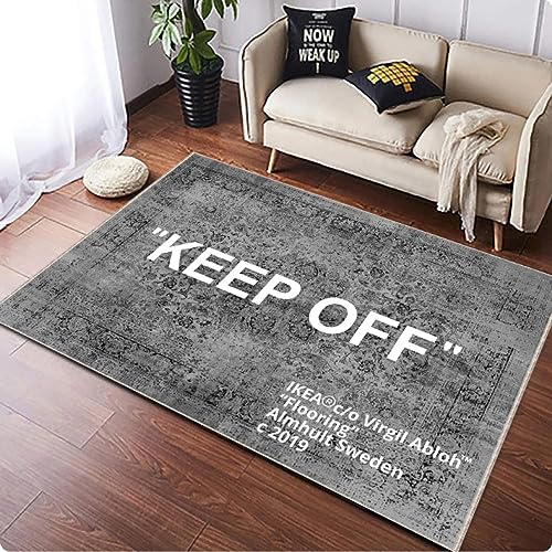 UNOMAK Keep Off Teppich Grau Gemustert Wohnkultur Teppich Teppich Wohnzimmer Teppich Grau Fashion Decor Teppich Cool Teppich Grau Weiß 80X120CM von UNOMAK