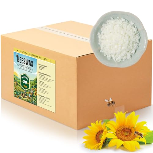 Bienenwachs Pastillen 4.5KG/9KG - Natürliches Weißes Bienenwachs für Kerzenherstellung, Bienenwachs für Kosmetik und Hautpflege - Bienenwachs für DIY-Projekte(9KG) von UNOTENA