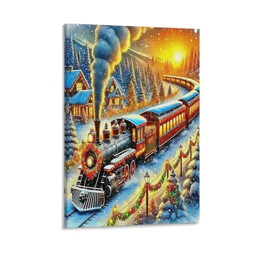 UNRXJZLVM Dampfzug Wandbild Leinwand Gemälde Wohnzimmer Deko Wand Poster Kunstdruck Für Schlafzimmer Wohnzimmer Dekor 12x18inch(30x45cm) von UNRXJZLVM