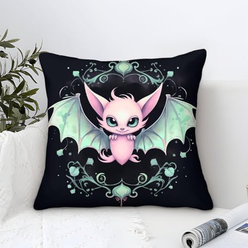 UNRXJZLVM Fledermaus Kissenbezug 1er Set Kissenbezüge Wohnzimmer Kissenhülle Couchkissen Waschbar Kopfkissenbezug Für Sofa Schlafzimmer Couch Outdoor Zierkissen 40x40cm von UNRXJZLVM
