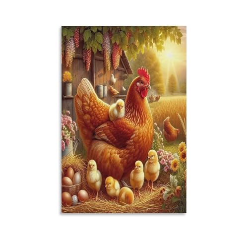 UNRXJZLVM Hahn Wandbild Leinwand Gemälde Wohnzimmer Deko Wand Poster Kunstdruck Für Schlafzimmer Wohnzimmer Dekor 08x12inch(20x30cm) von UNRXJZLVM
