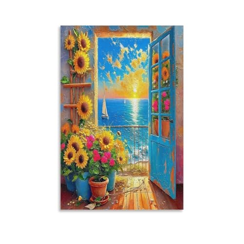 UNRXJZLVM Küstenlandschaft Wandbild Leinwand Gemälde Wohnzimmer Deko Wand Poster Kunstdruck Für Bauernhaus Schlafzimmer Wohnzimmer Dekor 08x12inch(20x30cm) von UNRXJZLVM