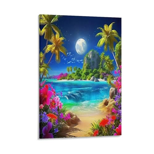 UNRXJZLVM Küstenlandschaft Wandbild Leinwand Gemälde Wohnzimmer Deko Wand Poster Kunstdruck Für Bauernhaus Schlafzimmer Wohnzimmer Dekor 16x24inch(40x60cm) von UNRXJZLVM