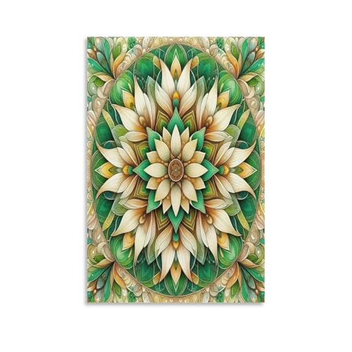 UNRXJZLVM Mandala Blume Wandbild Leinwand Gemälde Wand-Dekorationen Fotoposter Kunstdruck Für Bauernhaus Schlafzimmer Wohnzimmer Dekor 16x24inch(40x60cm) von UNRXJZLVM
