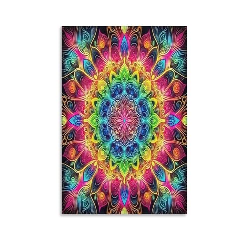 UNRXJZLVM Mandala Blume Wandbild Leinwand Gemälde Wand-Dekorationen Fotoposter Kunstdruck Für Schlafzimmer Wohnzimmer Dekor 12x18inch(30x45cm) von UNRXJZLVM
