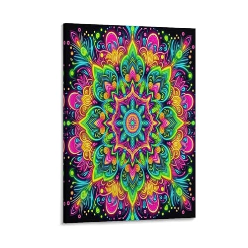 UNRXJZLVM Mandala Blume Wandbild Leinwand Gemälde Wand-Dekorationen Poster Kunstdruck Für Bauernhaus Schlafzimmer Wohnzimmer Dekor 20x30inch(50x75cm) von UNRXJZLVM