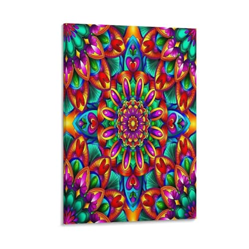 UNRXJZLVM Mandala Blume Wandbild Leinwand Gemälde Wand-Dekorationen Wandposter Kunstdruck Für Schlafzimmer Wohnzimmer Dekor 12x18inch(30x45cm) von UNRXJZLVM