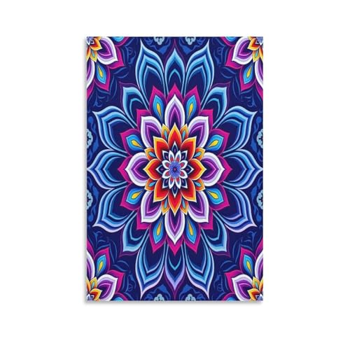 UNRXJZLVM Mandala Blume Wandbild Leinwand Gemälde Wanddekoration Fotoposter Kunstdruck Für Schlafzimmer Wohnzimmer Dekor 16x24inch(40x60cm) von UNRXJZLVM
