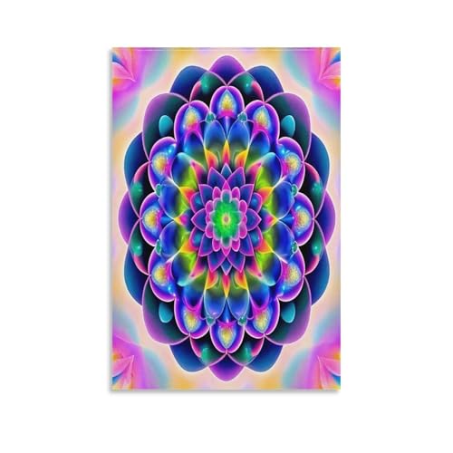 UNRXJZLVM Mandala Blume Wandbild Leinwand Gemälde Wanddekoration Poster Kunstdruck Für Bauernhaus Schlafzimmer Wohnzimmer Dekor 08x12inch(20x30cm) von UNRXJZLVM