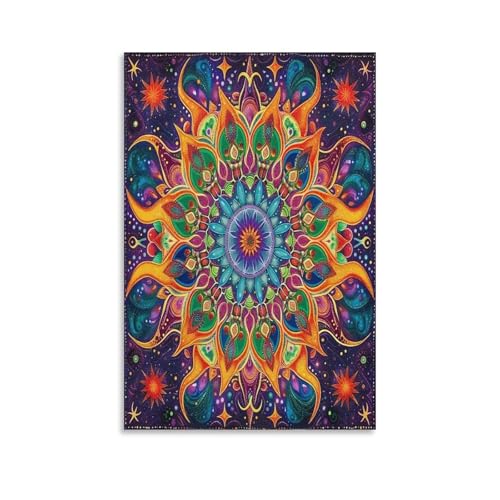 UNRXJZLVM Mandala Blume Wandbild Leinwand Gemälde Wanddekoration Poster Kunstdruck Für Schlafzimmer Wohnzimmer Dekor 12x18inch(30x45cm) von UNRXJZLVM