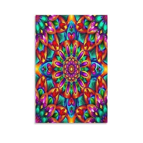 UNRXJZLVM Mandala Blume Wandbild Leinwand Gemälde Wanddekoration Poster Kunstdruck Für Schlafzimmer Wohnzimmer Dekor 12x18inch(30x45cm) von UNRXJZLVM