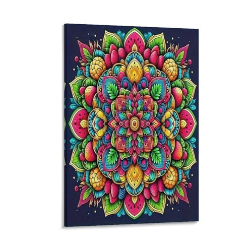 UNRXJZLVM Mandala Blume Wandbild Leinwand Gemälde Wanddekoration Poster Leinwanddrucke Kunstwerk Für Schlafzimmer Wohnzimmer Dekor 08x12inch(20x30cm) von UNRXJZLVM