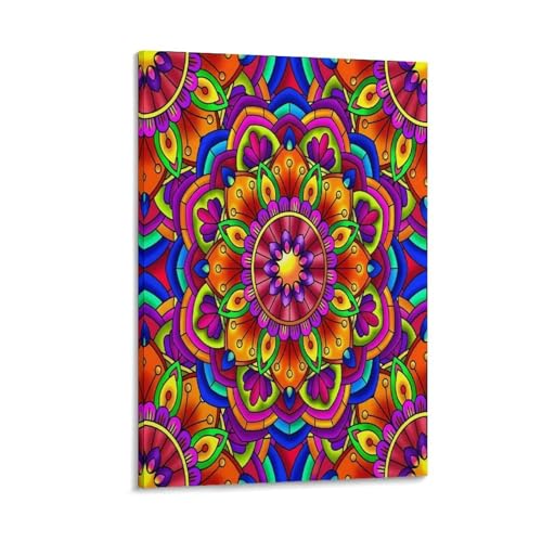 UNRXJZLVM Mandala Blume Wandbild Leinwand Gemälde Wanddekoration Wandposter Kunstdruck Für Schlafzimmer Wanddekoration Gerahmt 08x12inch(20x30cm) von UNRXJZLVM