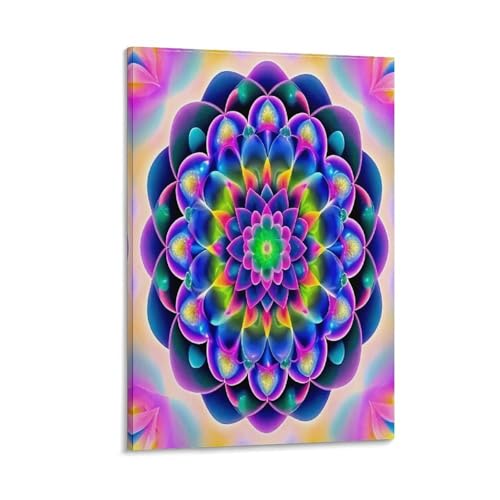 UNRXJZLVM Mandala Blume Wandbild Leinwand Gemälde Wanddekoration Wandposter Leinwanddrucke Kunstwerk Für Schlafzimmer Wohnzimmer Dekor 12x18inch(30x45cm) von UNRXJZLVM
