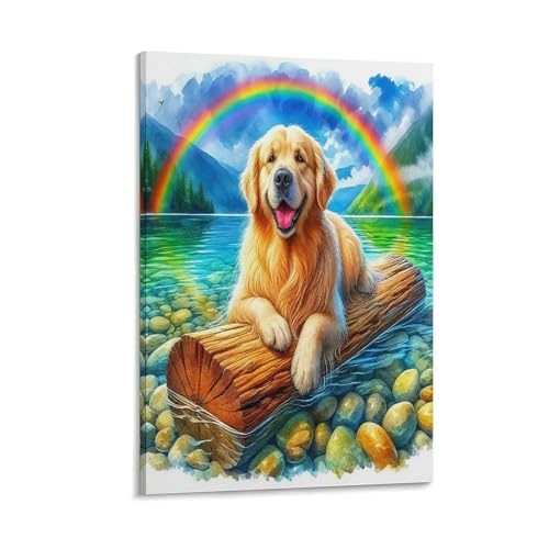 UNRXJZLVM Netter Hund Wandbild Leinwand Gemälde Wohnzimmer Deko Wand Poster Kunstdruck Für Bauernhaus Schlafzimmer Wohnzimmer Dekor 08x12inch(20x30cm) von UNRXJZLVM