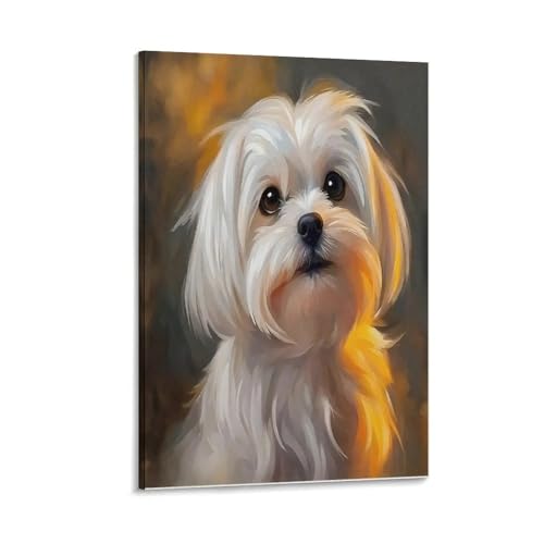 UNRXJZLVM Netter Hund Wandbild Leinwand Gemälde Wohnzimmer Deko Wand Poster Kunstdruck Für Bauernhaus Schlafzimmer Wohnzimmer Dekor 12x18inch(30x45cm) von UNRXJZLVM