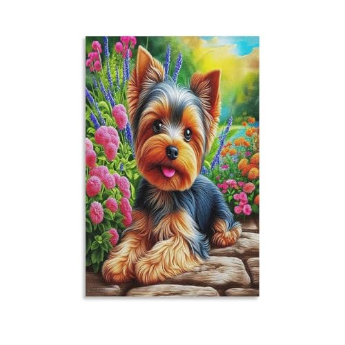 UNRXJZLVM Netter Hund Wandbild Leinwand Gemälde Wohnzimmer Deko Wand Poster Kunstdruck Für Bauernhaus Schlafzimmer Wohnzimmer Dekor 12x18inch(30x45cm) von UNRXJZLVM