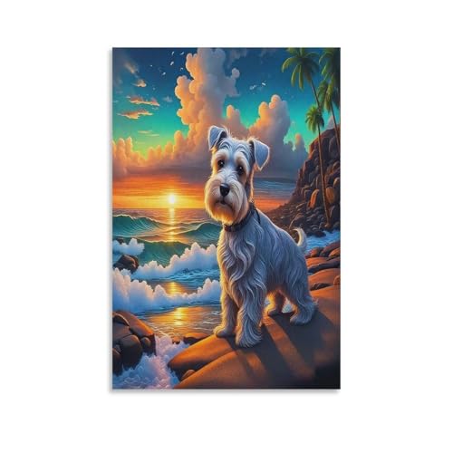 UNRXJZLVM Netter Hund Wandbild Leinwand Gemälde Wohnzimmer Deko Wand Poster Kunstdruck Für Bauernhaus Schlafzimmer Wohnzimmer Dekor 12x18inch(30x45cm) von UNRXJZLVM