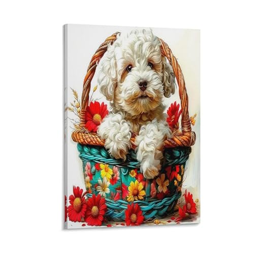 UNRXJZLVM Netter Hund Wandbild Leinwand Gemälde Wohnzimmer Deko Wand Poster Kunstdruck Für Bauernhaus Schlafzimmer Wohnzimmer Dekor 20x30inch(50x75cm) von UNRXJZLVM