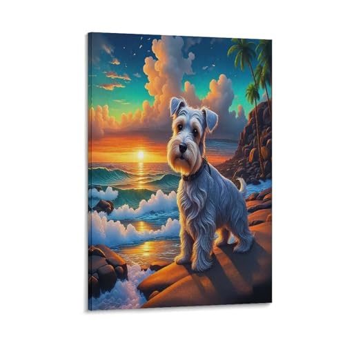 UNRXJZLVM Netter Hund Wandbild Leinwand Gemälde Wohnzimmer Deko Wand Poster Kunstdruck Für Bauernhaus Schlafzimmer Wohnzimmer Dekor 20x30inch(50x75cm) von UNRXJZLVM