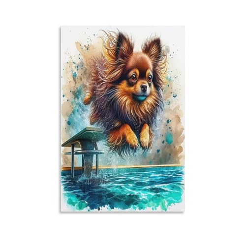 UNRXJZLVM Netter Hund Wandbild Leinwand Gemälde Wohnzimmer Deko Wand Poster Kunstdruck Für Schlafzimmer Wohnzimmer Dekor 12x18inch(30x45cm) von UNRXJZLVM