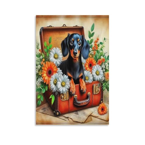 UNRXJZLVM Netter Hund Wandbild Leinwand Gemälde Wohnzimmer Deko Wand Poster Kunstdruck Für Schlafzimmer Wohnzimmer Dekor 16x24inch(40x60cm) von UNRXJZLVM