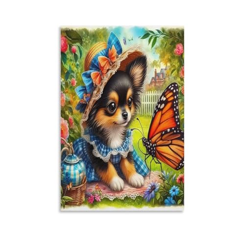 UNRXJZLVM Netter Hund Wandbild Leinwand Gemälde Wohnzimmer Deko Wand Poster Kunstdruck Für Schlafzimmer Wohnzimmer Dekor 16x24inch(40x60cm) von UNRXJZLVM
