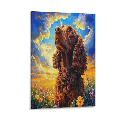 UNRXJZLVM Netter Hund Wandbild Leinwand Gemälde Wohnzimmer Deko Wand Poster Kunstdruck Für Schlafzimmer Wohnzimmer Dekor 16x24inch(40x60cm) von UNRXJZLVM