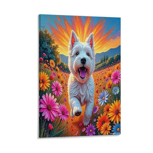 UNRXJZLVM Netter Hund Wandbild Leinwand Gemälde Wohnzimmer Deko Wand Poster Kunstdruck Für Schlafzimmer Wohnzimmer Dekor 20x30inch(50x75cm) von UNRXJZLVM