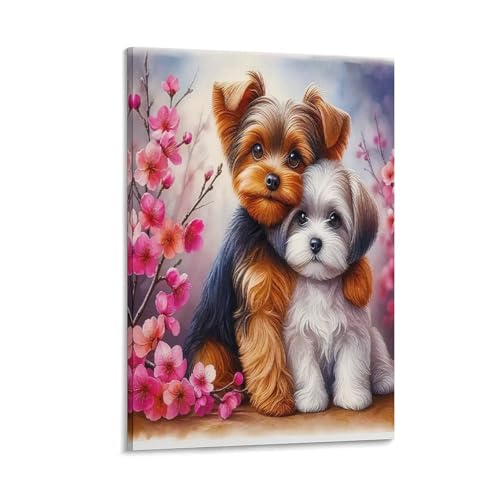 UNRXJZLVM Netter Hund Wandbild Leinwand Gemälde Wohnzimmer Deko Wand Poster Kunstdruck Für Schlafzimmer Wohnzimmer Dekor 20x30inch(50x75cm) von UNRXJZLVM