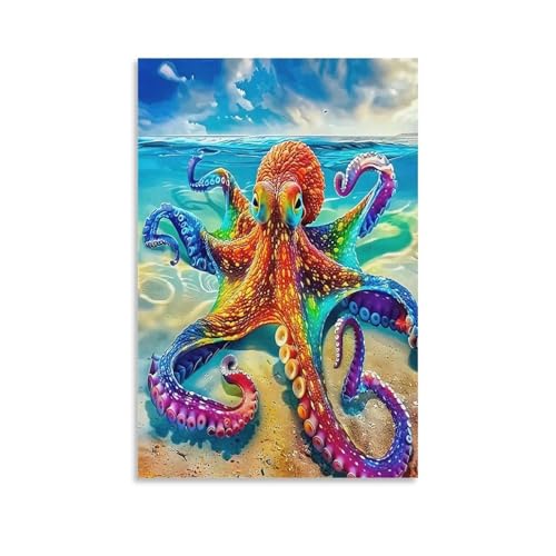 UNRXJZLVM Octopus Wandbild Leinwand Gemälde Wohnzimmer Deko Wand Poster Kunstdruck Für Schlafzimmer Wohnzimmer Dekor 20x30inch(50x75cm) von UNRXJZLVM