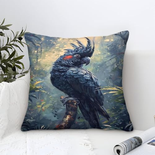 UNRXJZLVM Papagei Kissenbezug 1er Set Kissenbezüge Wohnzimmer Kissenhülle Sofakissen Polyester Polster Textil Für Sofa Bett Garten Balkon Kinderzimmer Deko Kissen 50x50cm von UNRXJZLVM