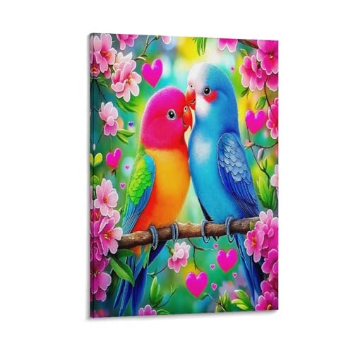 UNRXJZLVM Papagei Wandbild Leinwand Gemälde Wohnzimmer Deko Wand Poster Kunstdruck Für Bauernhaus Schlafzimmer Wohnzimmer Dekor 08x12inch(20x30cm) von UNRXJZLVM
